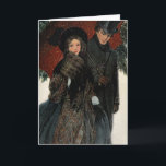 Merry Christmas Elegant Vintage Couple Walking Holiday Card<br><div class="desc">Vintage Christmas Greeting Card, An elegantly dressed couple walk arm in arm under an umbrella, Merry Christmas! Typography, you can change the text and add your name Credit: Wellcome Library, London An elegantly dressed couple walk arm in arm under an umbrella. Photographic reproduction. 1905 Published: Copyright by F.A. Stokes Co.,...</div>