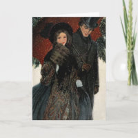 Merry Christmas Elegant Vintage Couple Walking
