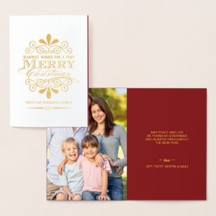 Merry Christmas Elegant Vintage Typography Foil Foil Card