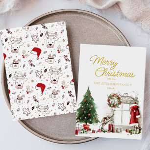 Merry Christmas Elegant Watercolor card
