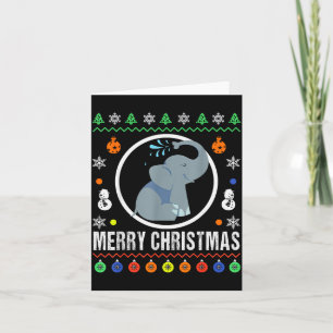 Merry Christmas Elephant Ugly Sweater Xmas Knit  Card