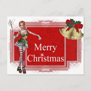 Merry Christmas Elf 2 Design - Holiday Postcards