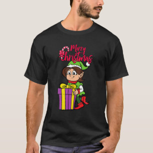 Merry Christmas Elf Candy Cane XMAS Holidays Adven T-Shirt