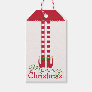 Merry Christmas Elf Legs Gift Tags