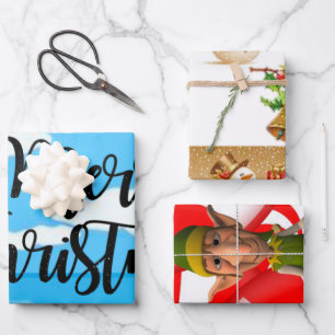 Merry Christmas Elf, Snowman Sheets Wrapping Paper