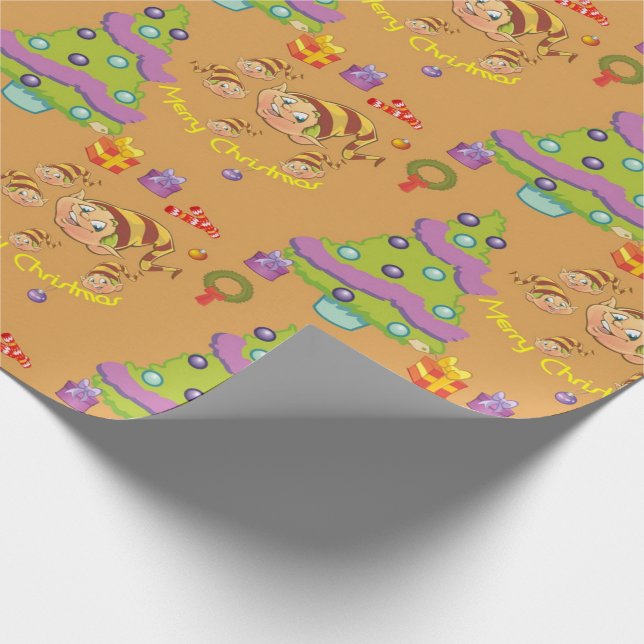 Merry Christmas Elfs Wrapping Paper (Corner)