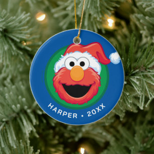 Merry Christmas Elmo Ceramic Tree Decoration