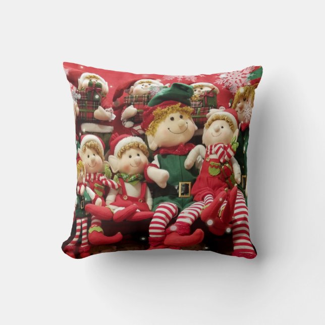 Merry Christmas Elves Cushion (Front)