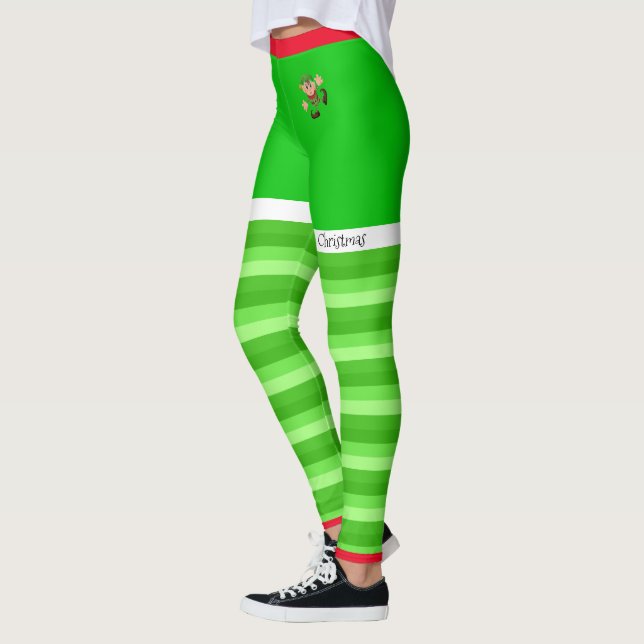 Merry Christmas Elves Leggings (Left)