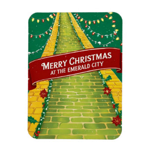 Merry Christmas Emerald City Holiday Magnet
