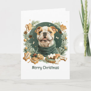 Merry Christmas English Bulldog Holiday Card