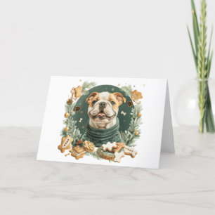 Merry Christmas English Bulldog Holiday Card