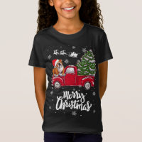 Merry Christmas English Bulldog Santa Red Truck Xm
