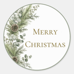 Merry Christmas Envelope Seal Elegant Botanical