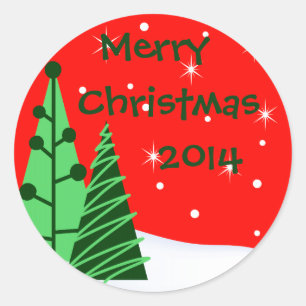 Merry Christmas Envelope Seal or Holiday Stickers