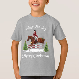 Merry Christmas, Equestrian English Jumping Horse T-Shirt