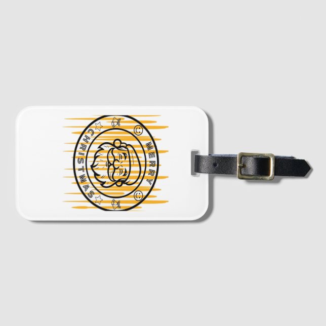Merry Christmas Essential Luggage Tag (Front Horizontal)
