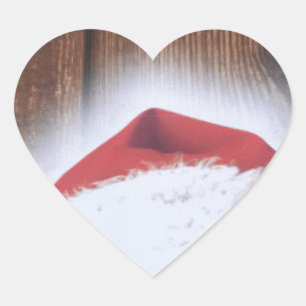 Merry Christmas Eve, Hat of Santa Heart Sticker