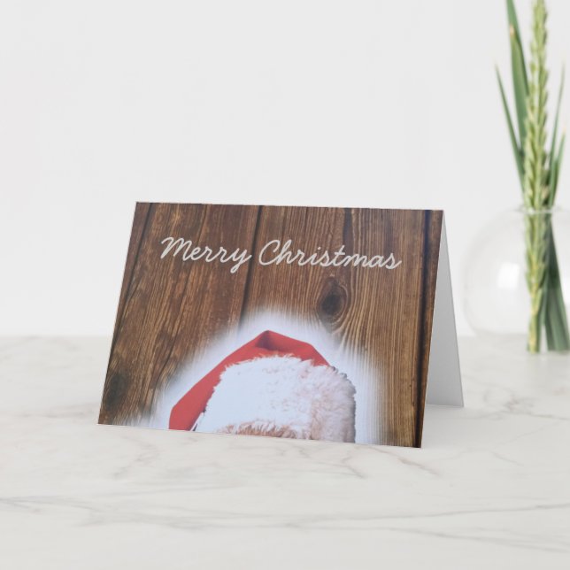 Merry Christmas Eve, Hat of Santa Holiday Card (Front)