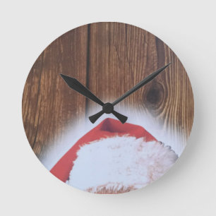 Merry Christmas Eve, Hat of Santa Round Clock