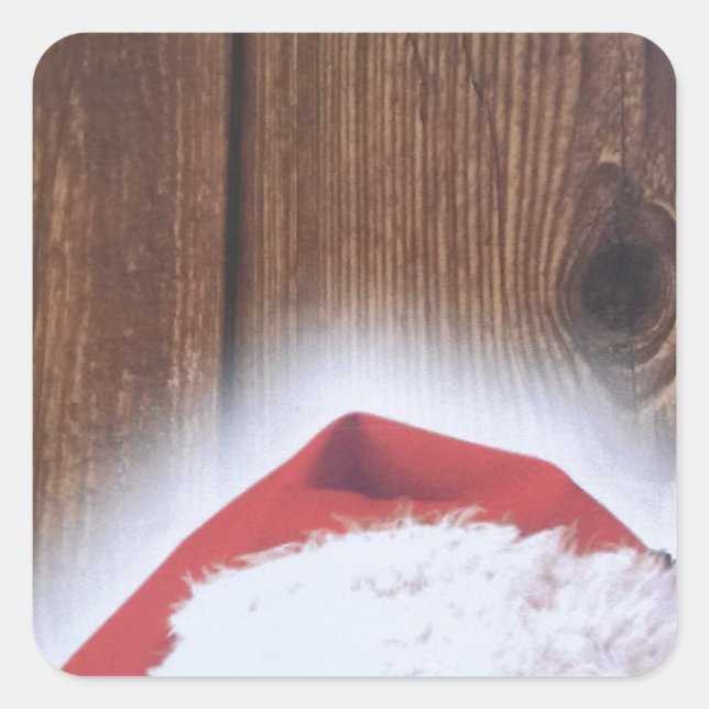 Merry Christmas Eve, Hat of Santa Square Sticker (Front)