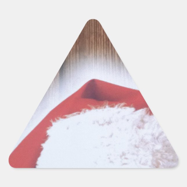 Merry Christmas Eve, Hat of Santa Triangle Sticker (Front)