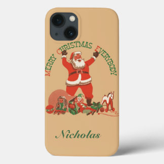 Merry Christmas Everybody! Vintage Santa Claus iPhone 13 Case