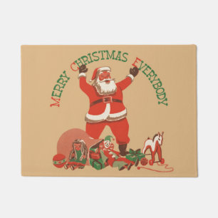 Merry Christmas Everybody! Vintage Santa Claus Doormat