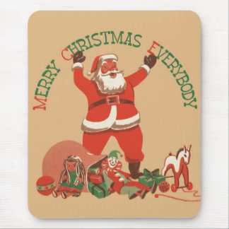 Merry Christmas Everybody! Vintage Santa Claus Mouse Mat