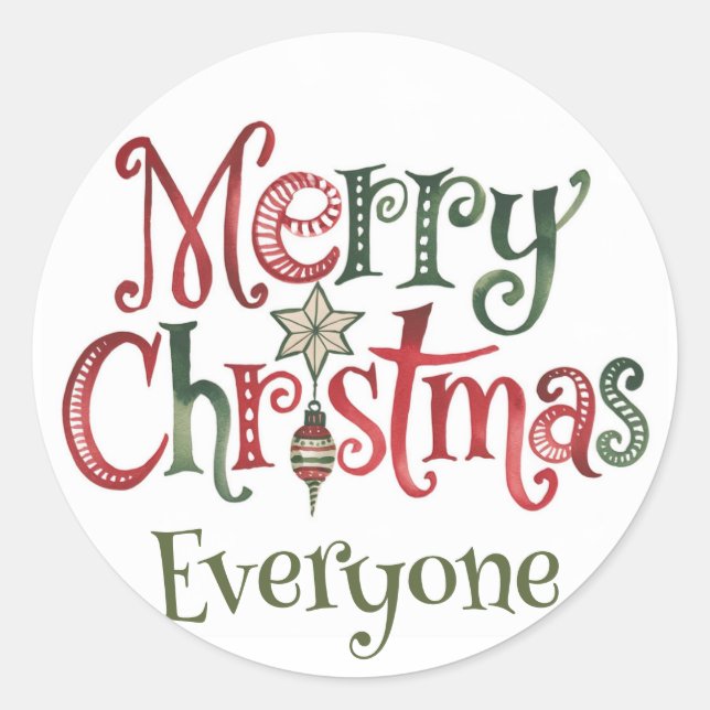 Merry Christmas everyone Classic Round Sticker (Front)