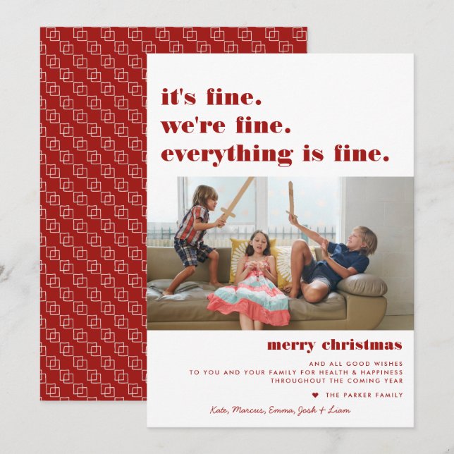 Merry Christmas | Everything is Fine Funny Holiday (Front/Back)