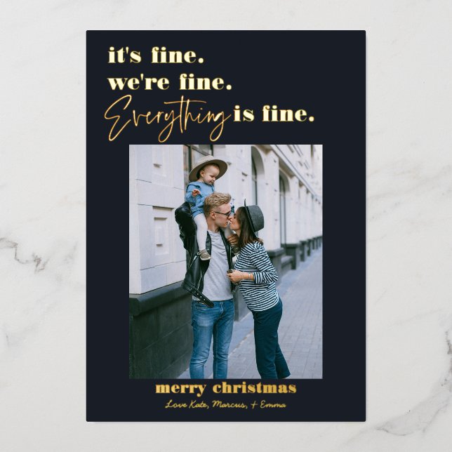 Merry Christmas | Everything is Fine Funny Holiday (Front)