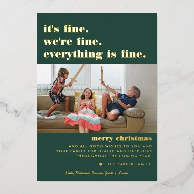 Merry Christmas | Everything is Fine Funny Holiday (Front)