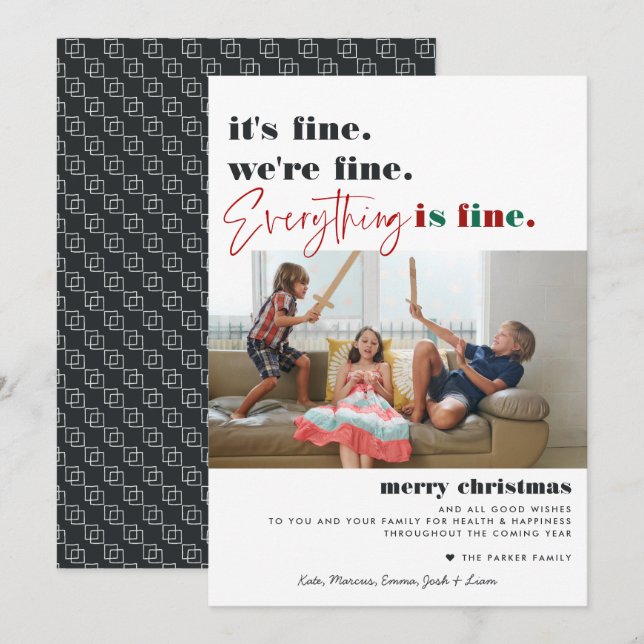 Merry Christmas | Everything is Fine Funny Holiday (Front/Back)