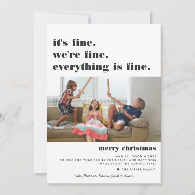 Merry Christmas | Everything is Fine Funny Holiday (Front)