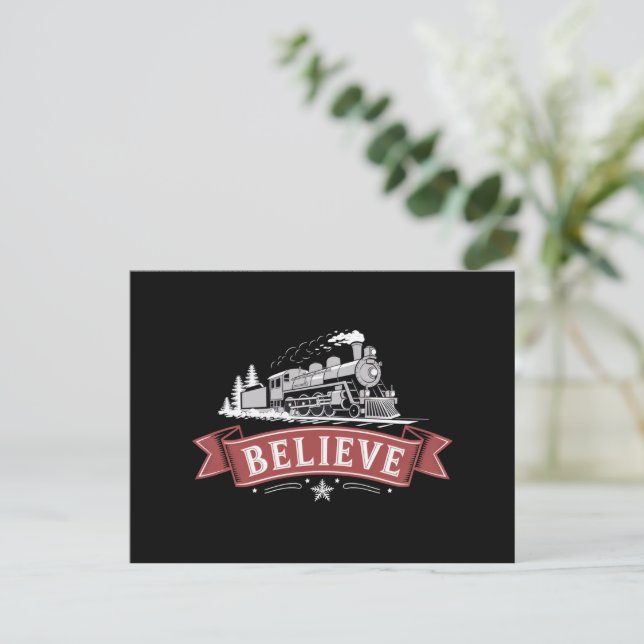 Merry Christmas Express North Pole Xmas Santa  Holiday Postcard (Standing Front)