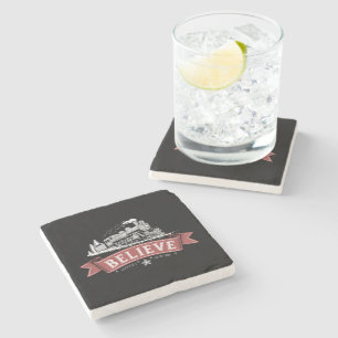 Merry Christmas Express North Pole Xmas Santa Stone Coaster