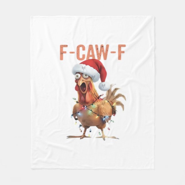 Merry Christmas F-Caw-F Classic Retro Cool Fleece Blanket (Front)