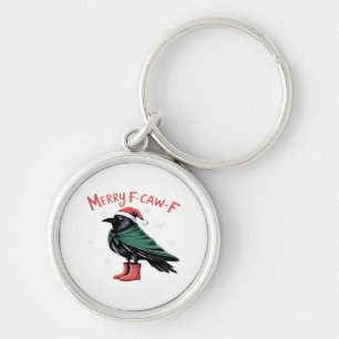Merry Christmas F-Caw-F Classic Vintage Style Key Ring