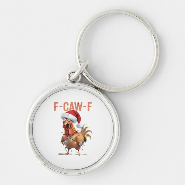 Merry Christmas F Caw F Retro Cool Design Key Ring (Front)