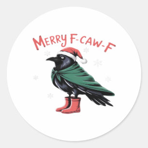 Merry Christmas F Caw F Vintage Classic Style Classic Round Sticker