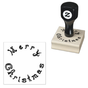 Merry Christmas Fabric Font Wood Art Stamp