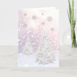 Merry Christmas Fairytale Christmas Trees Holiday Card