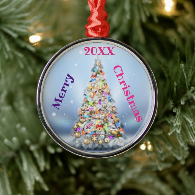 Merry Christmas Family and First Metal Tree Decoration (Tree)