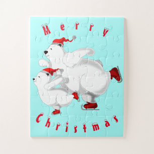 Merry Christmas Family Bears Jigsaw Puzzle Gift