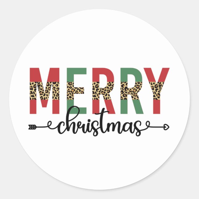 Merry Christmas Family Christmas Celebration Gifts Classic Round Sticker (Front)