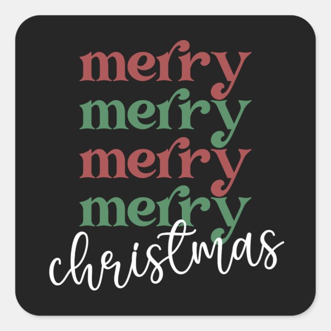 Merry Christmas Family Christmas Celebration Gifts Square Sticker (Front)