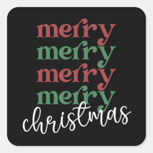 Merry Christmas Family Christmas Celebration Gifts Square Sticker