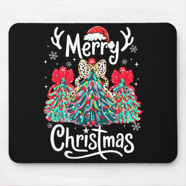 Merry Christmas Family Funny Christmas Tree Women  Mouse Mat (Front)