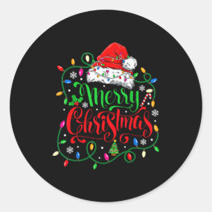 Merry Christmas Family Funny Christmas Women Men X Classic Round Sticker